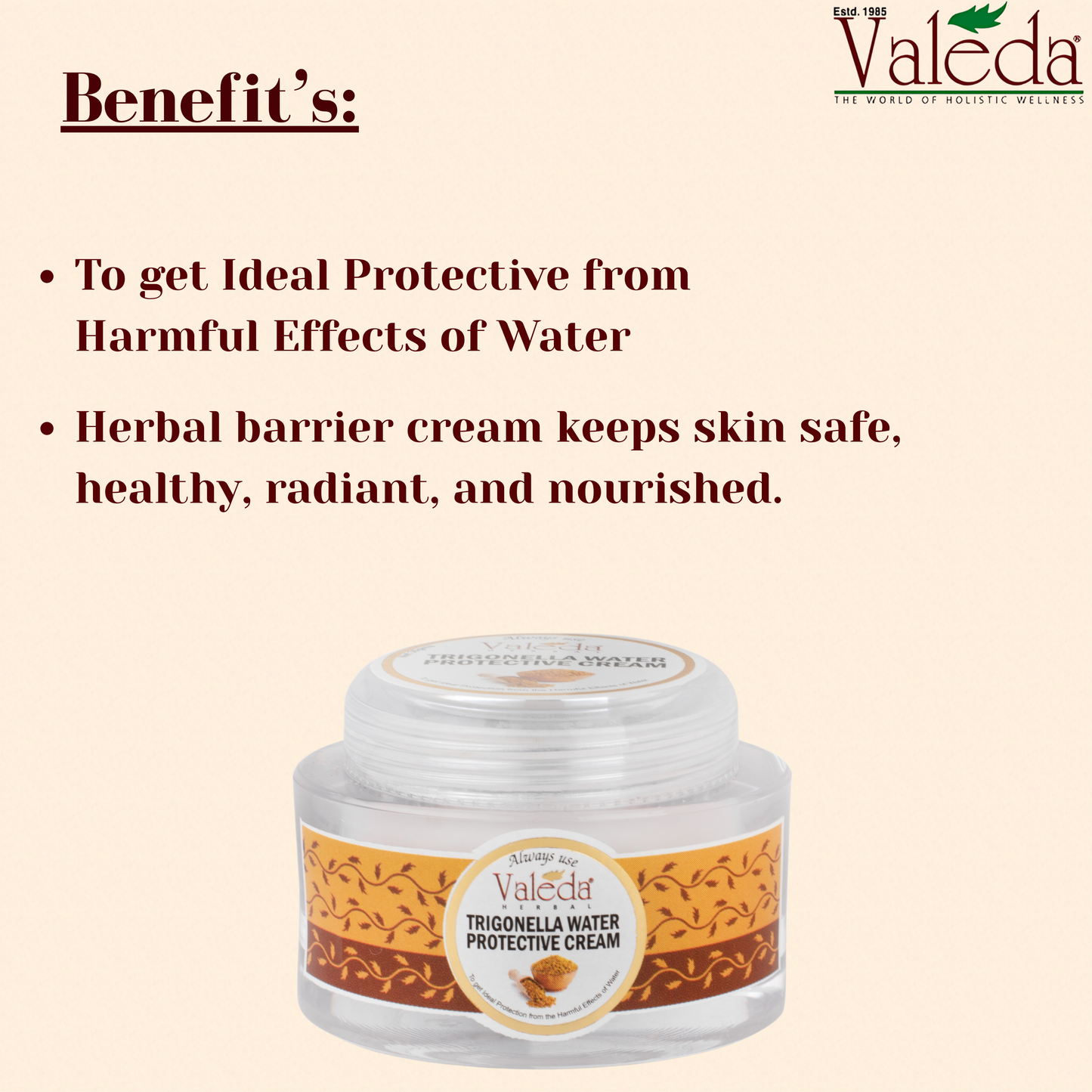 VALEDA HERBAL TRIGONELLA WATER PROTECTIVE CREAM