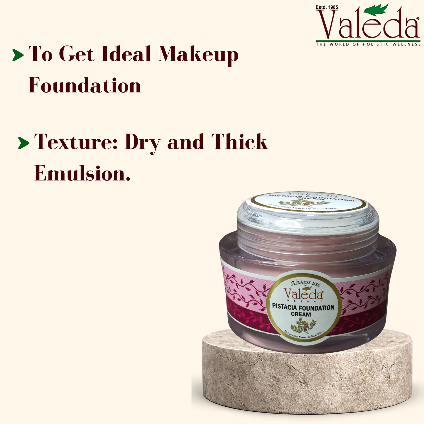 VALEDA HERBAL PISTACIA FOUNDATION CREAM