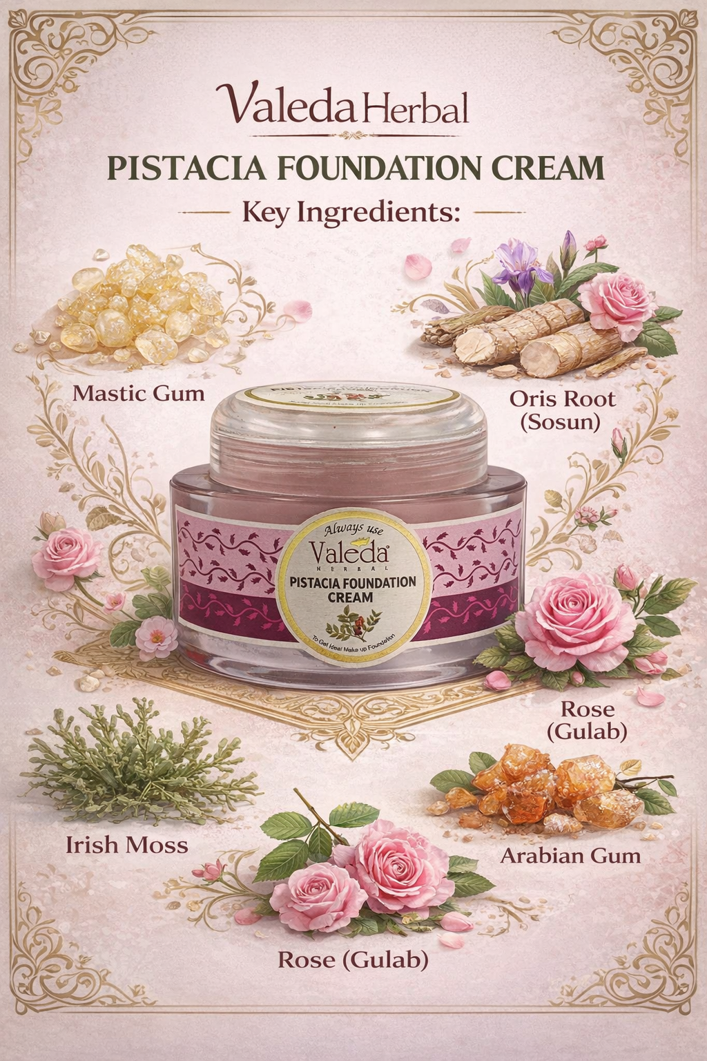 VALEDA HERBAL PISTACIA FOUNDATION CREAM