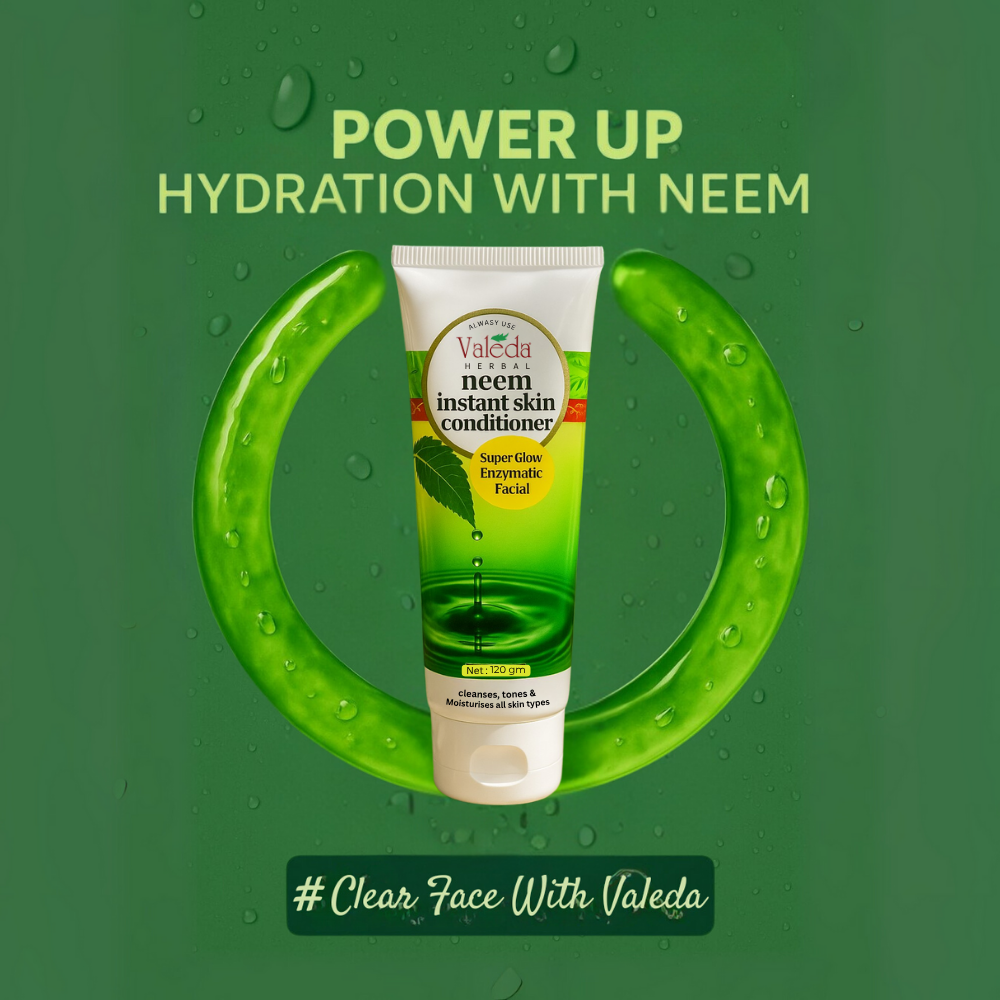 Valeda Neem Instant Skin Conditioner - All in one skin care, SLES, SLS & Paraben Free, Soap Free 100% Vegan for men