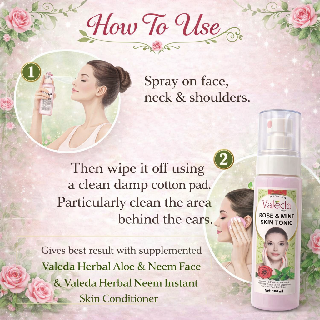 VALEDA HERBAL ROSE & MINT SKIN TONIC