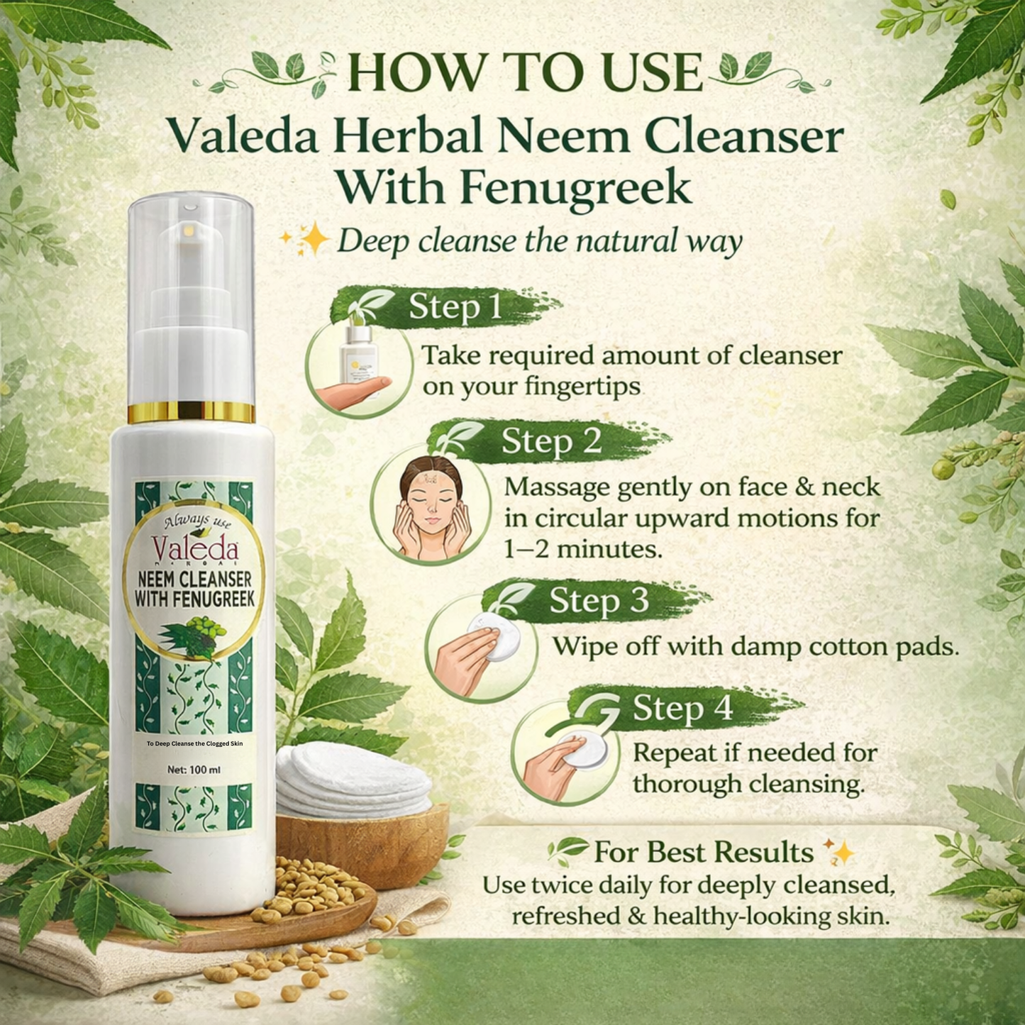VALEDA HERBAL NEEM CLEANSER WITH FENUGREEK