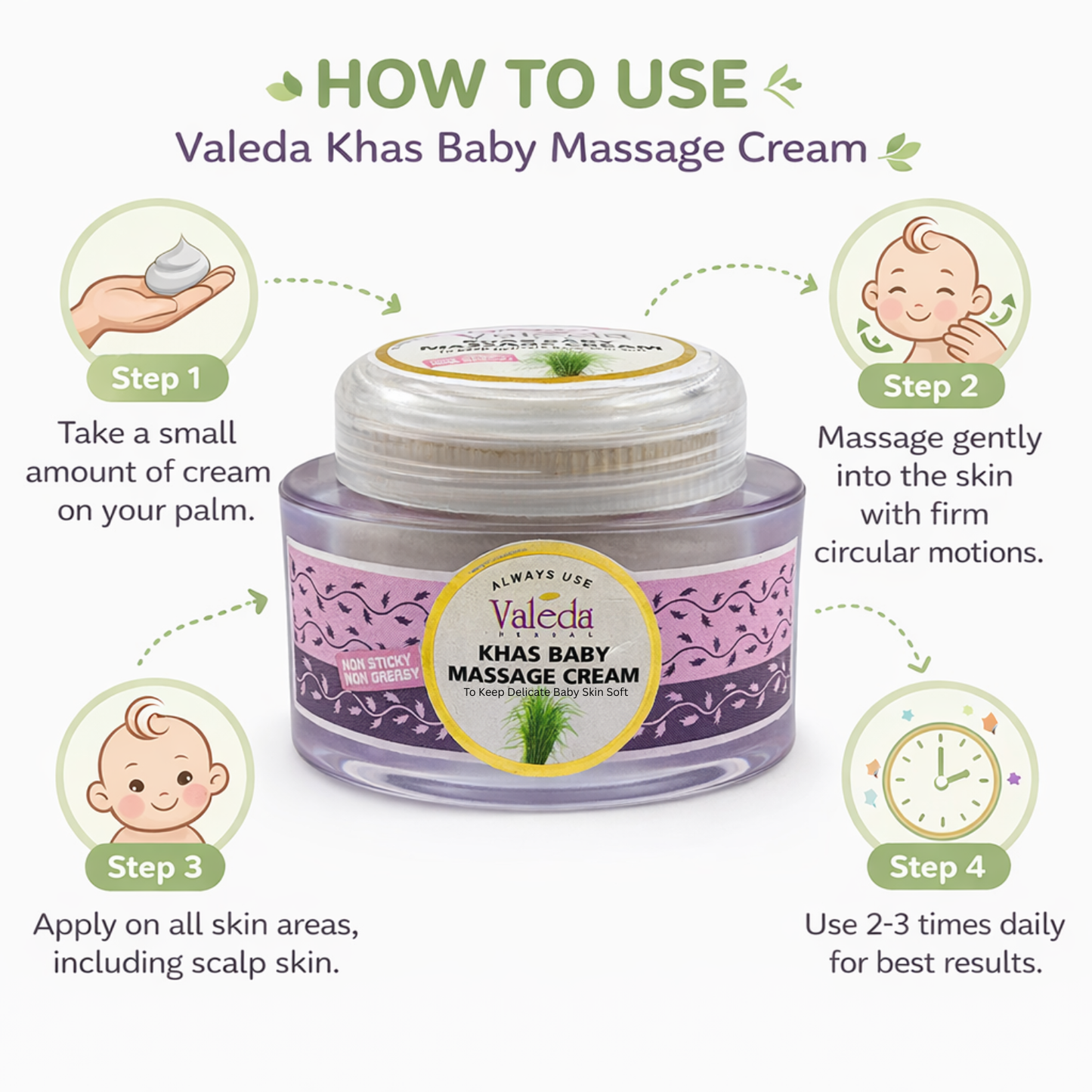 VALEDA HERBAL KHAS BABY MASSAGE CREAM