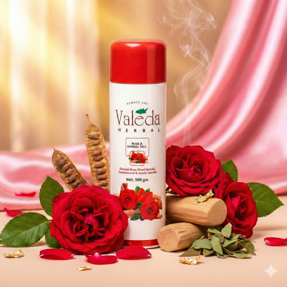 VALEDA HERBAL ROSE & SANDAL TALC