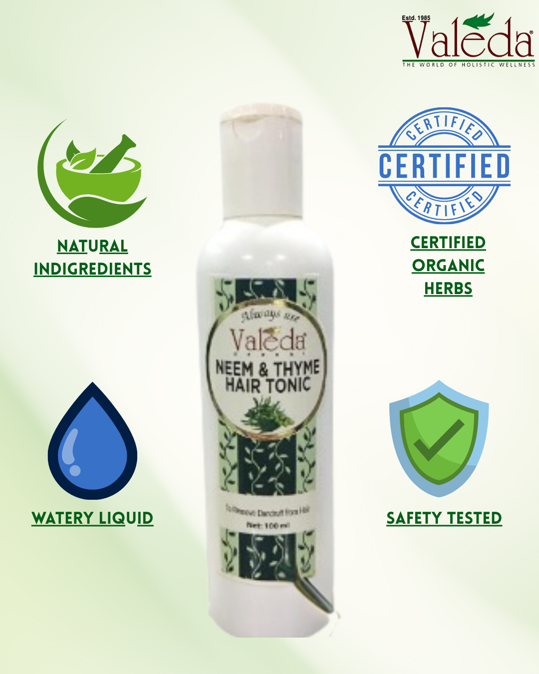 VALEDA HERBAL NEEM & THYME HAIR TONIC