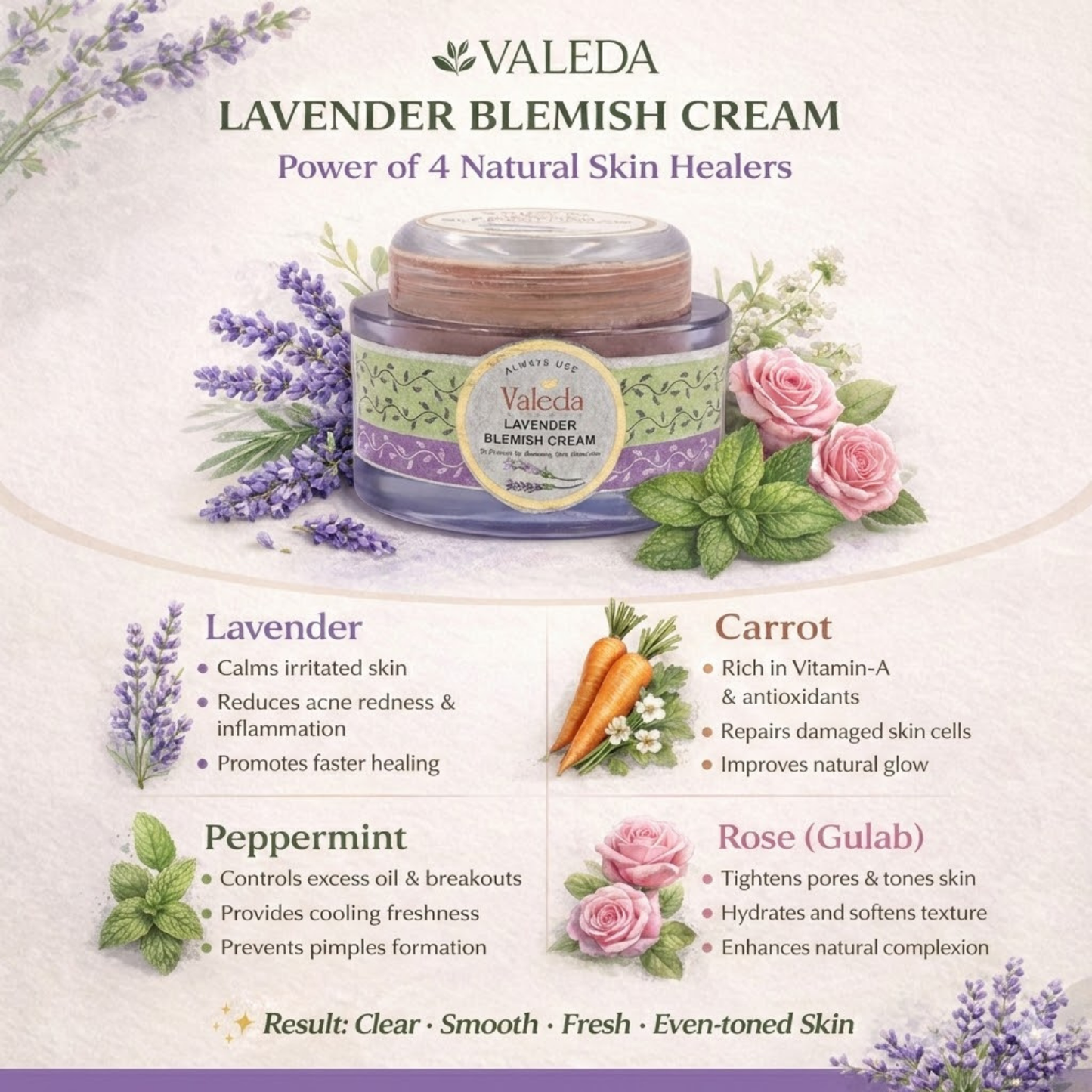 VALEDA HERBAL LAVENDER BLEMISH CREAM