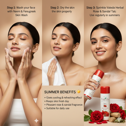 VALEDA HERBAL ROSE & SANDAL TALC