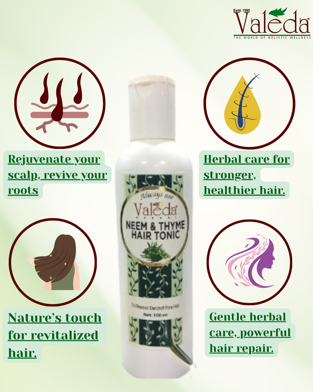 VALEDA HERBAL NEEM & THYME HAIR TONIC