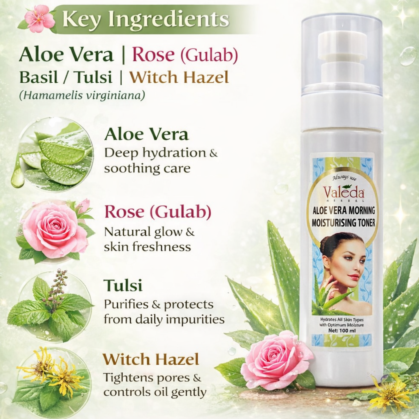 VALEDA HERBAL ALOE VERA MORNING MOISTURISING TONER