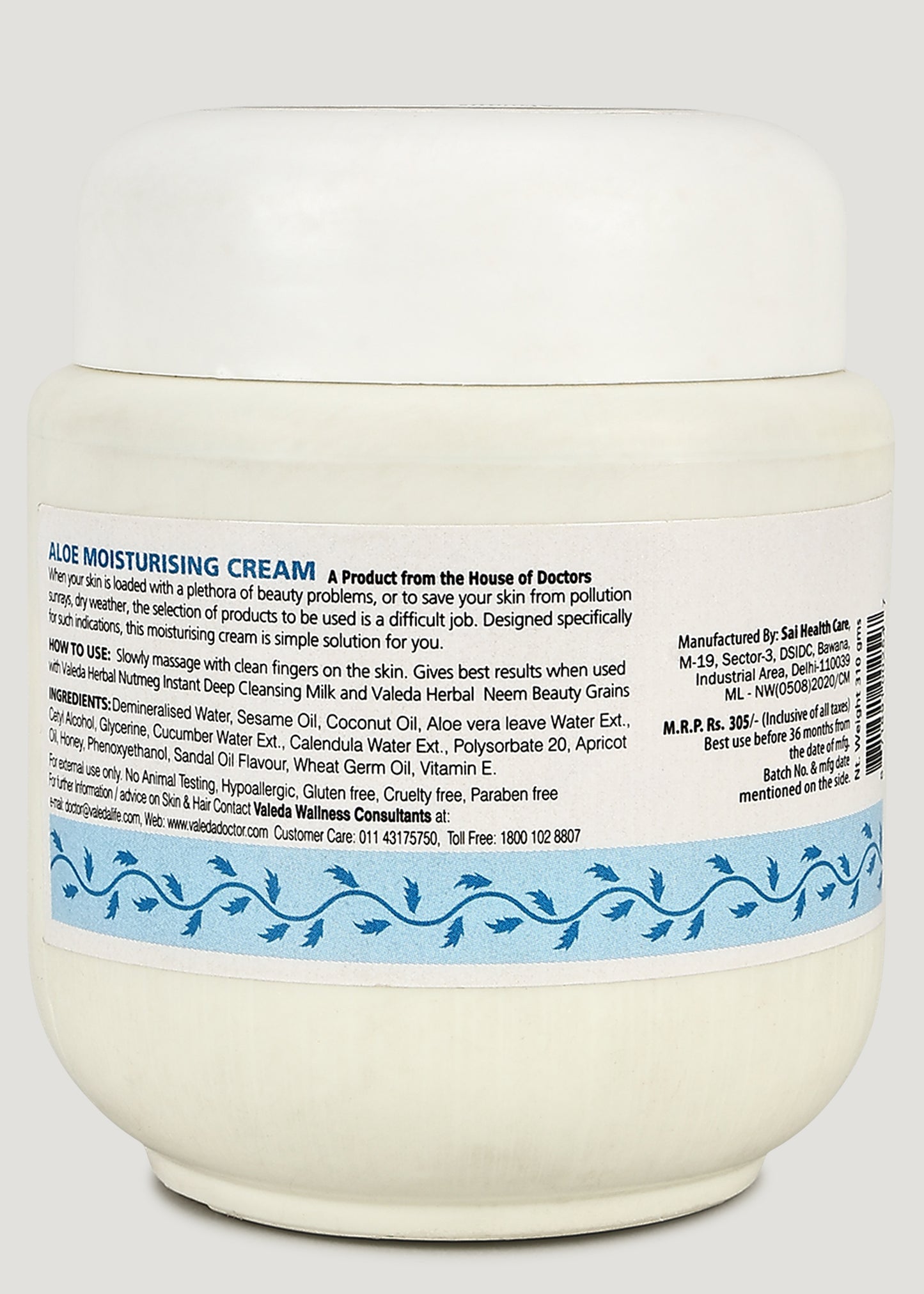 VALEDA HERBAL ALOE MOISTURISING CREAM