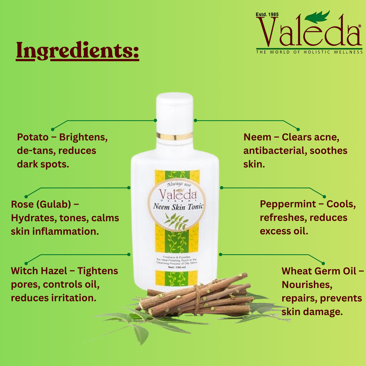 VALEDA HERBAL NEEM SKIN TONIC