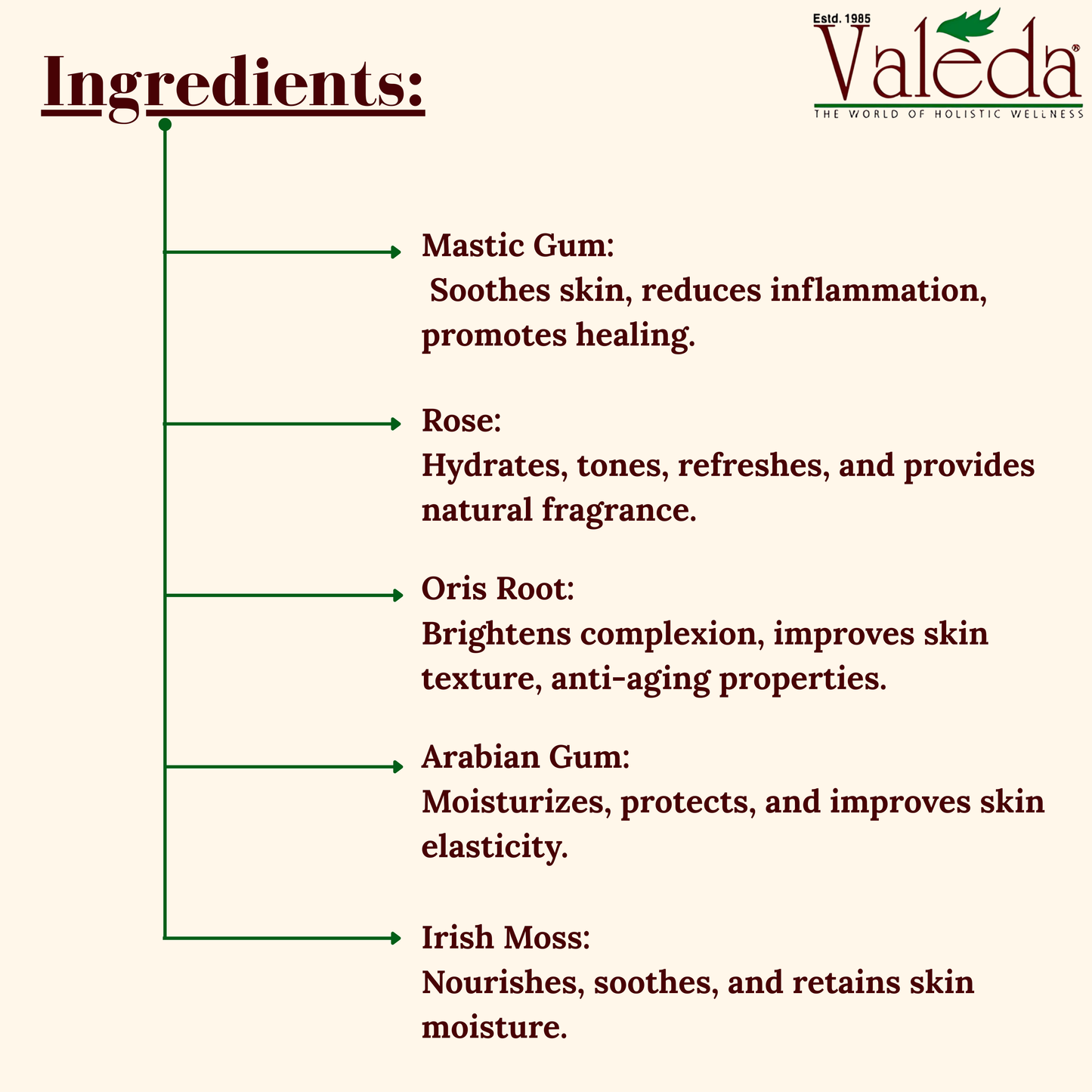 VALEDA HERBAL PISTACIA FOUNDATION CREAM