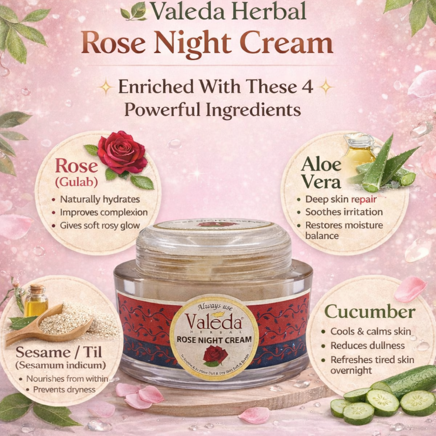 VALEDA HERBAL ROSE NIGHT CREAM