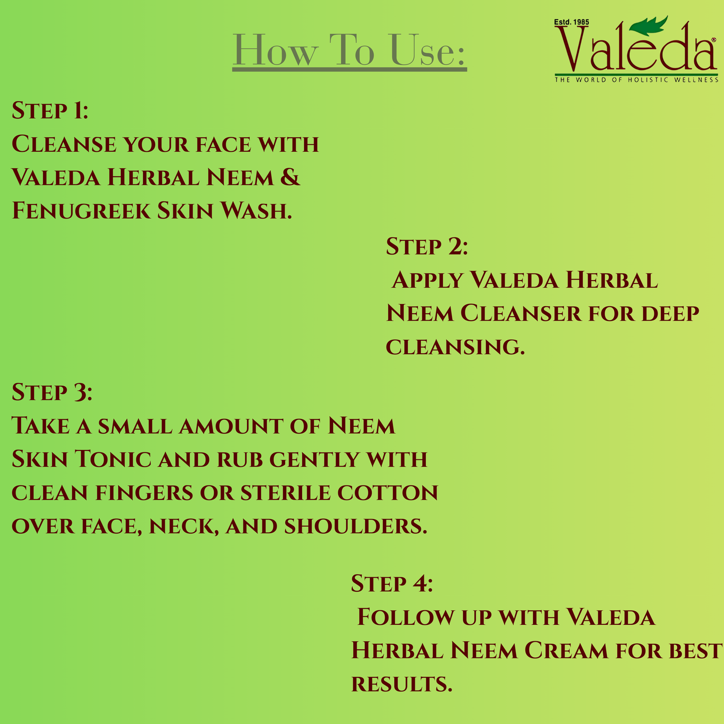 VALEDA HERBAL NEEM SKIN TONIC