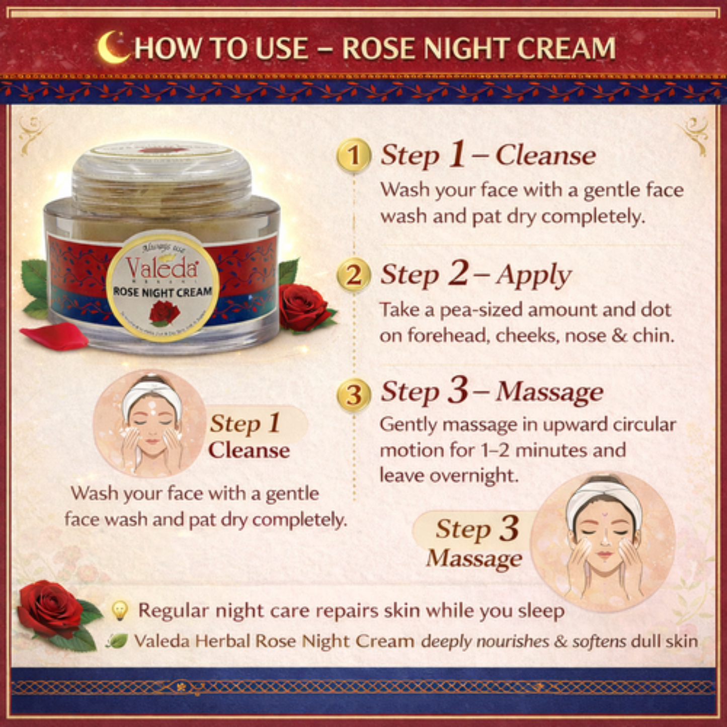 VALEDA HERBAL ROSE NIGHT CREAM
