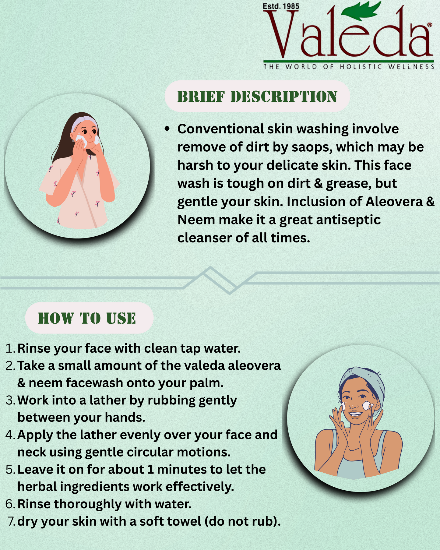 VALEDA HERBAL ALOE & NEEM FACE WASH