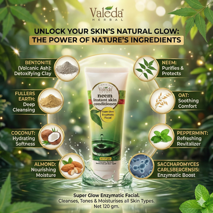 Valeda Neem Instant Skin Conditioner - All in one Skin Care, SLES & Paraben Free, Soap Free 100% Vegan