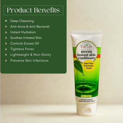 Valeda Neem Instant Skin Conditioner - All in one Skin Care, SLES & Paraben Free, Soap Free 100% Vegan