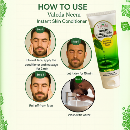 Valeda Neem Instant Skin Conditioner - All in one Skin Care, SLES & Paraben Free, Soap Free 100% Vegan