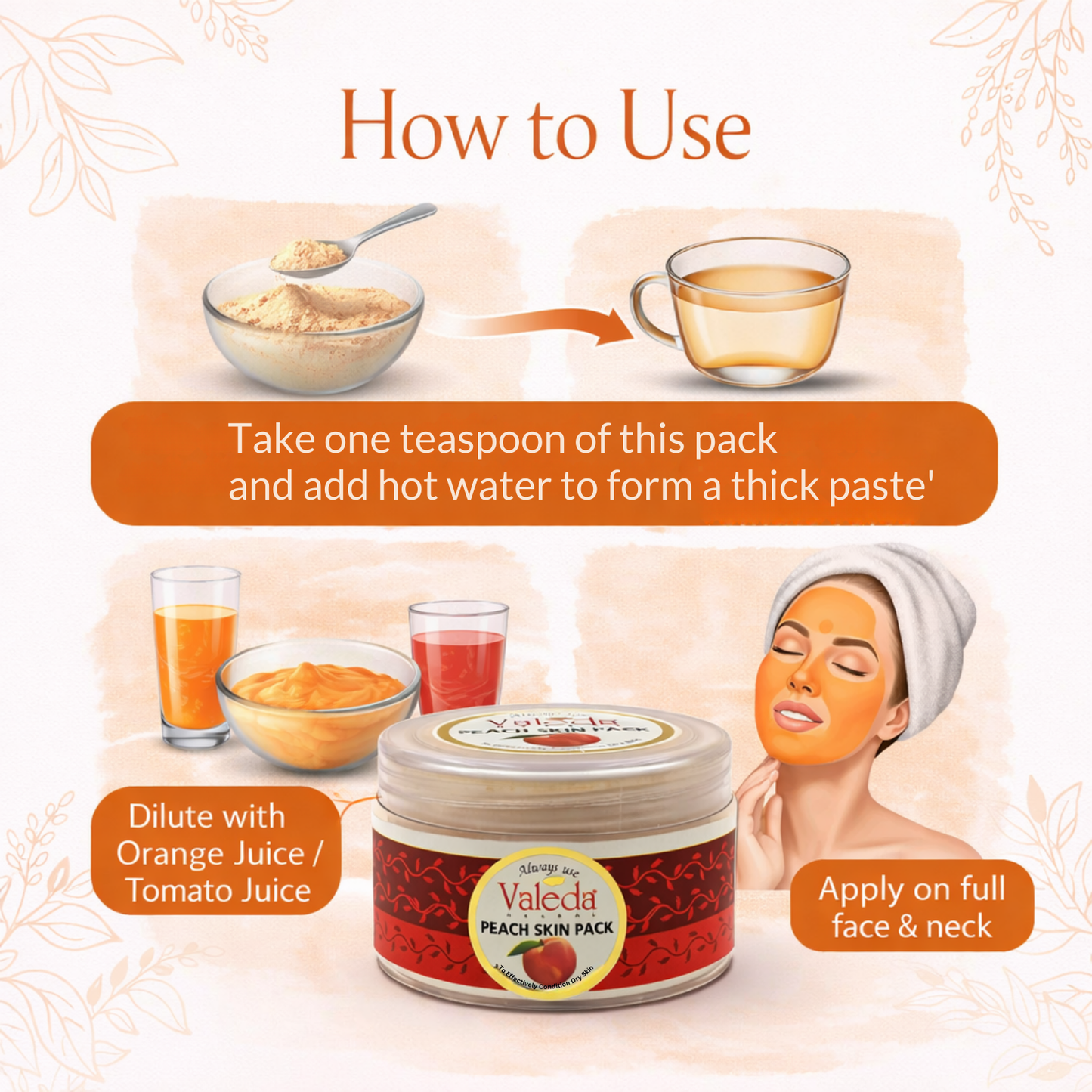 VALEDA HERBAL PEACH SKIN PACK