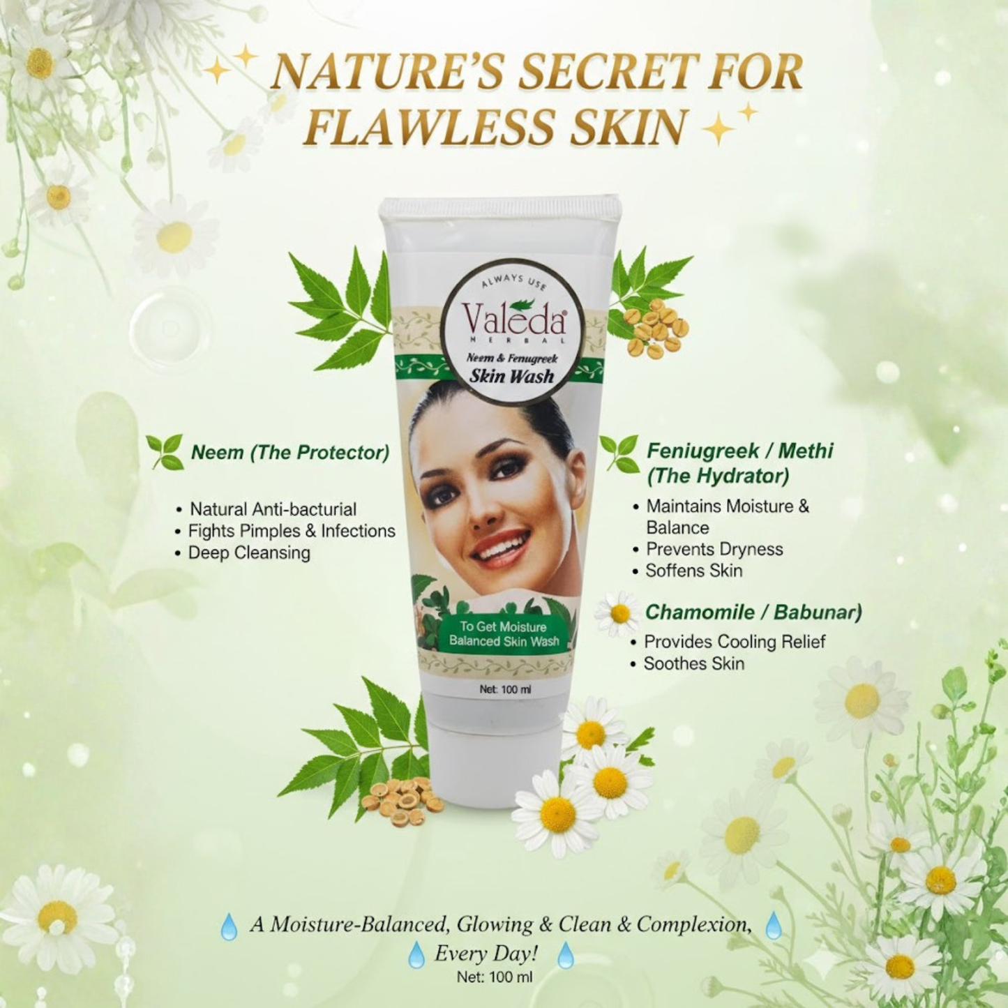 VALEDA HERBAL NEEM & FENUGREEK SKIN WASH