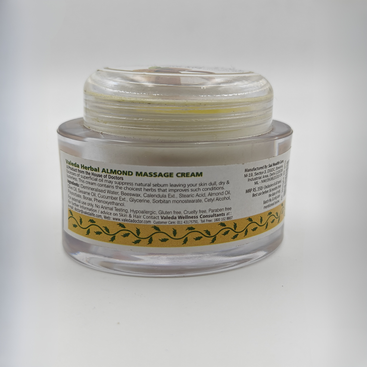 Valeda Herbal Almond Massage Cream