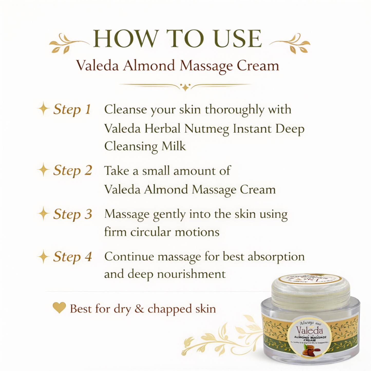 Valeda Herbal Almond Massage Cream
