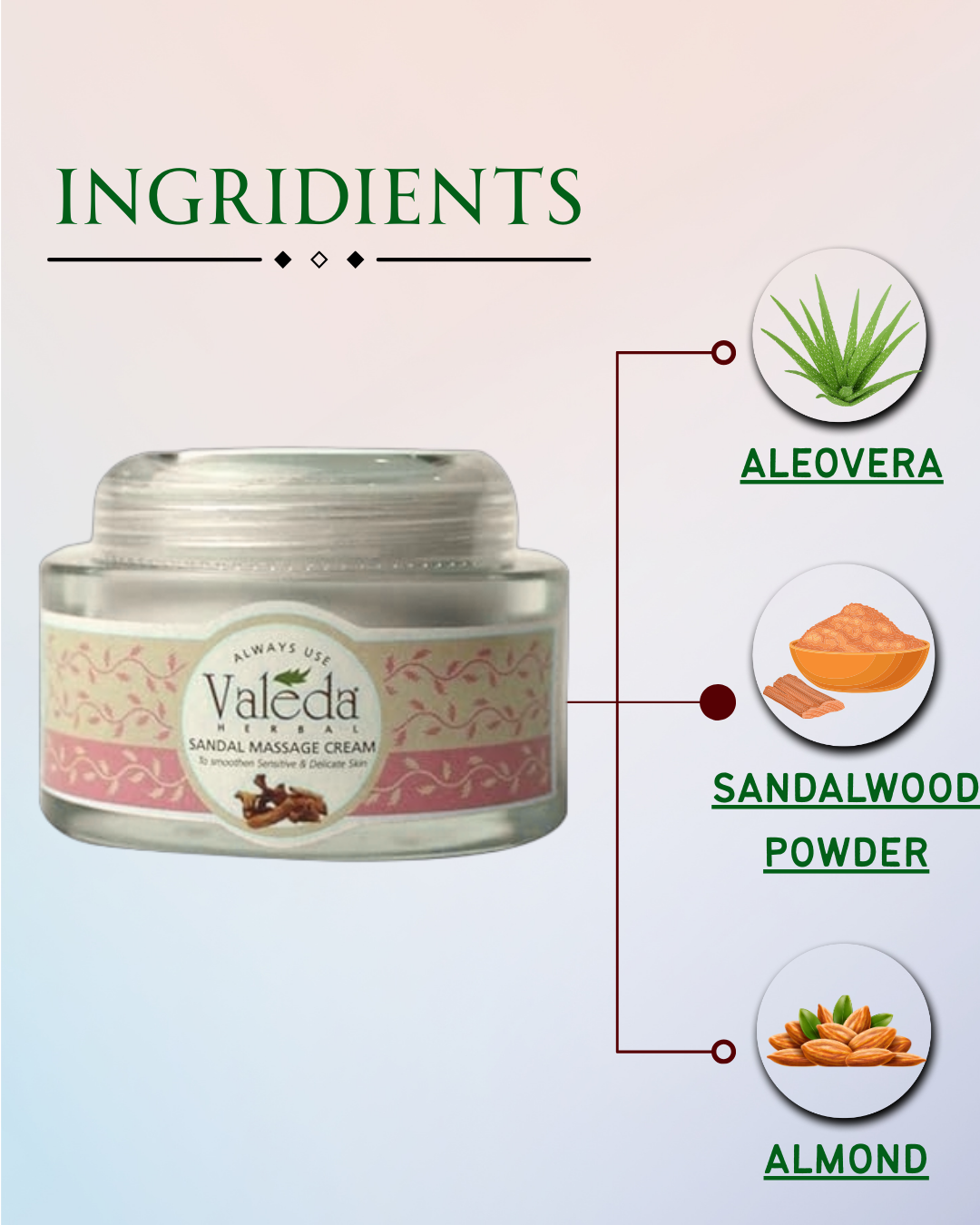 VALEDA HERBAL SANDAL MASSAGE CREAM