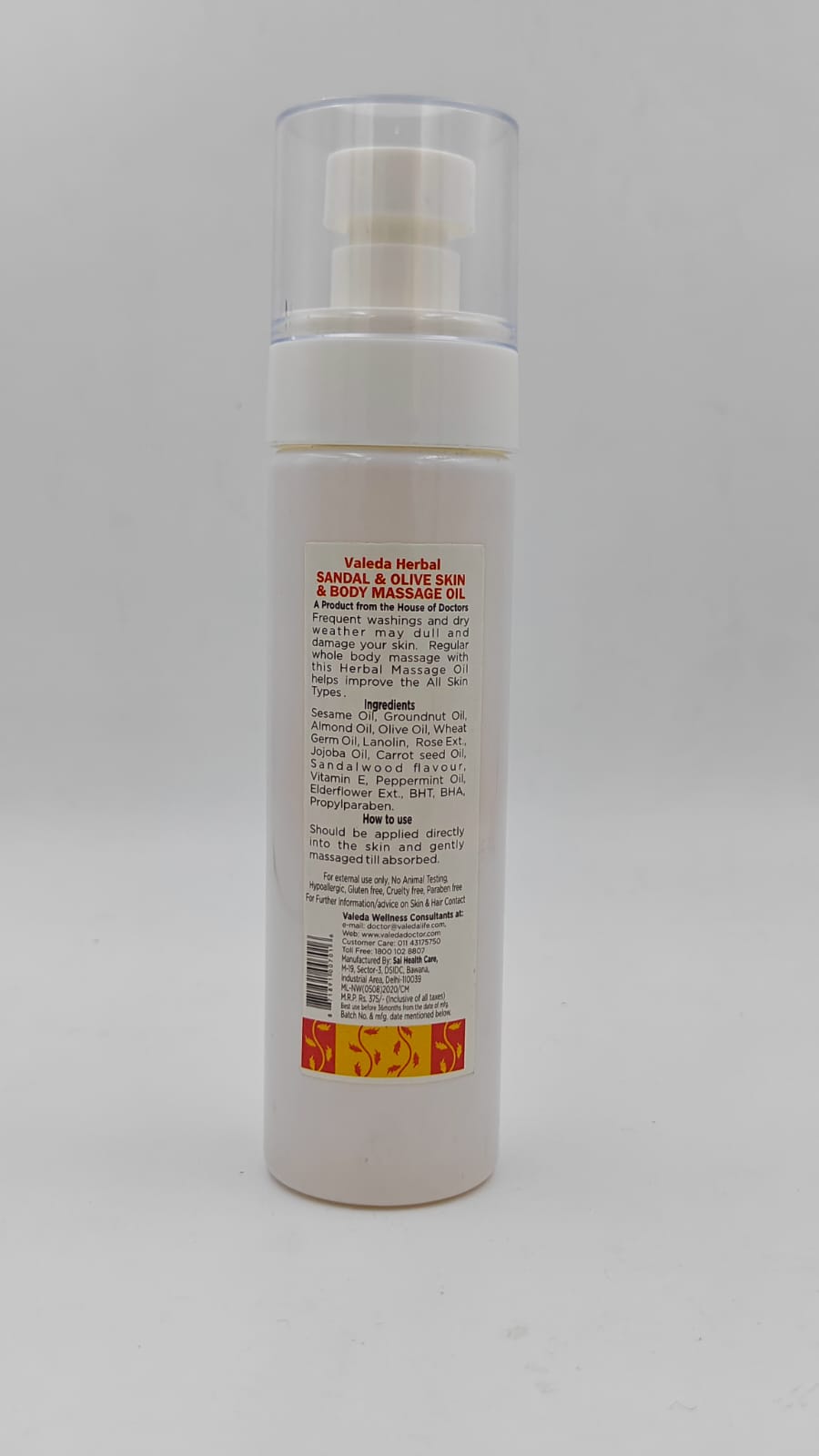 VALEDA HERBAL SANDAL & OLIVE SKIN & BODY MASSAGE OIL