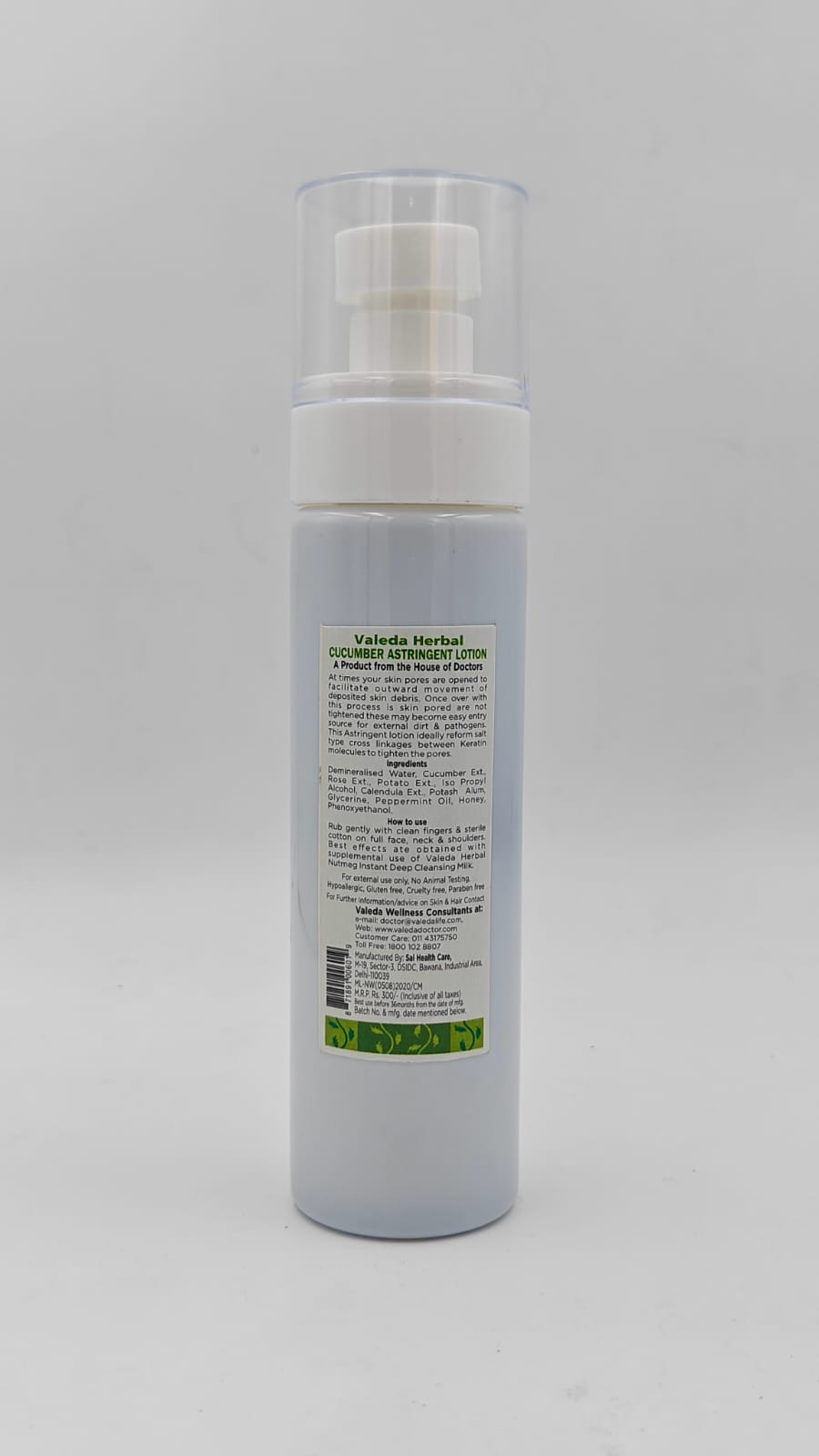 VALEDA HERBAL CUCUMBER ASTRINGENT LOTION