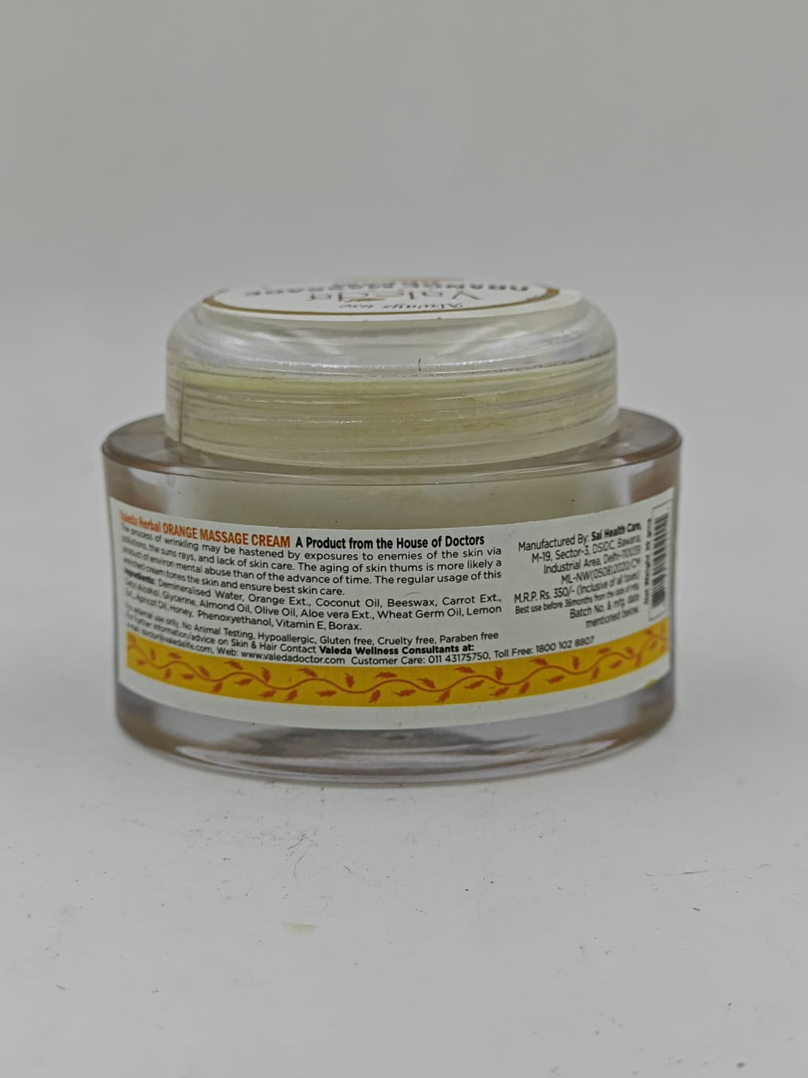 VALEDA HERBAL ORANGE MASSAGE CREAM