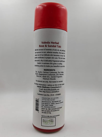 VALEDA HERBAL ROSE & SANDAL TALC