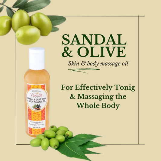 VALEDA HERBAL SANDAL & OLIVE SKIN & BODY MASSAGE OIL